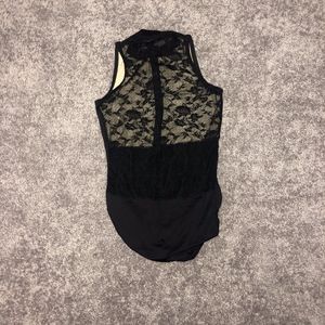 Natalie Dancewear Other - Black Turtle Neck Leotard with Lace Back Natalie Dancewear Other - Black Turtle Neck Leotard with Lace Back